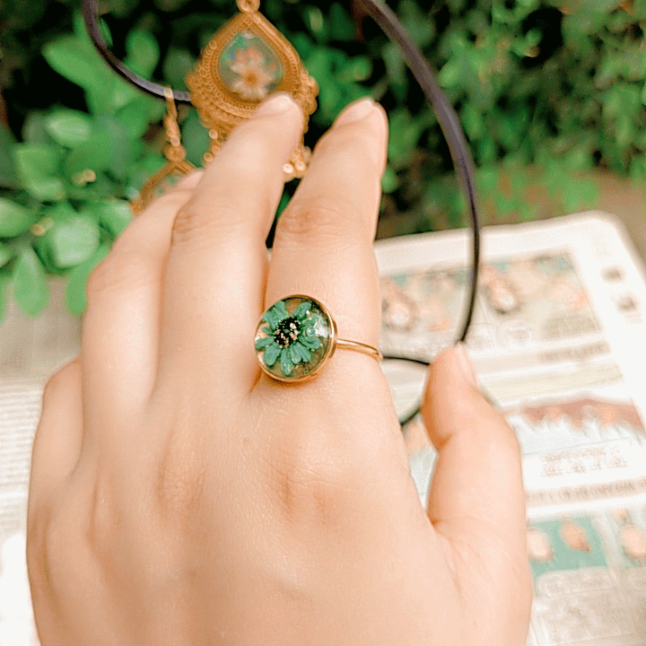 Round green flower