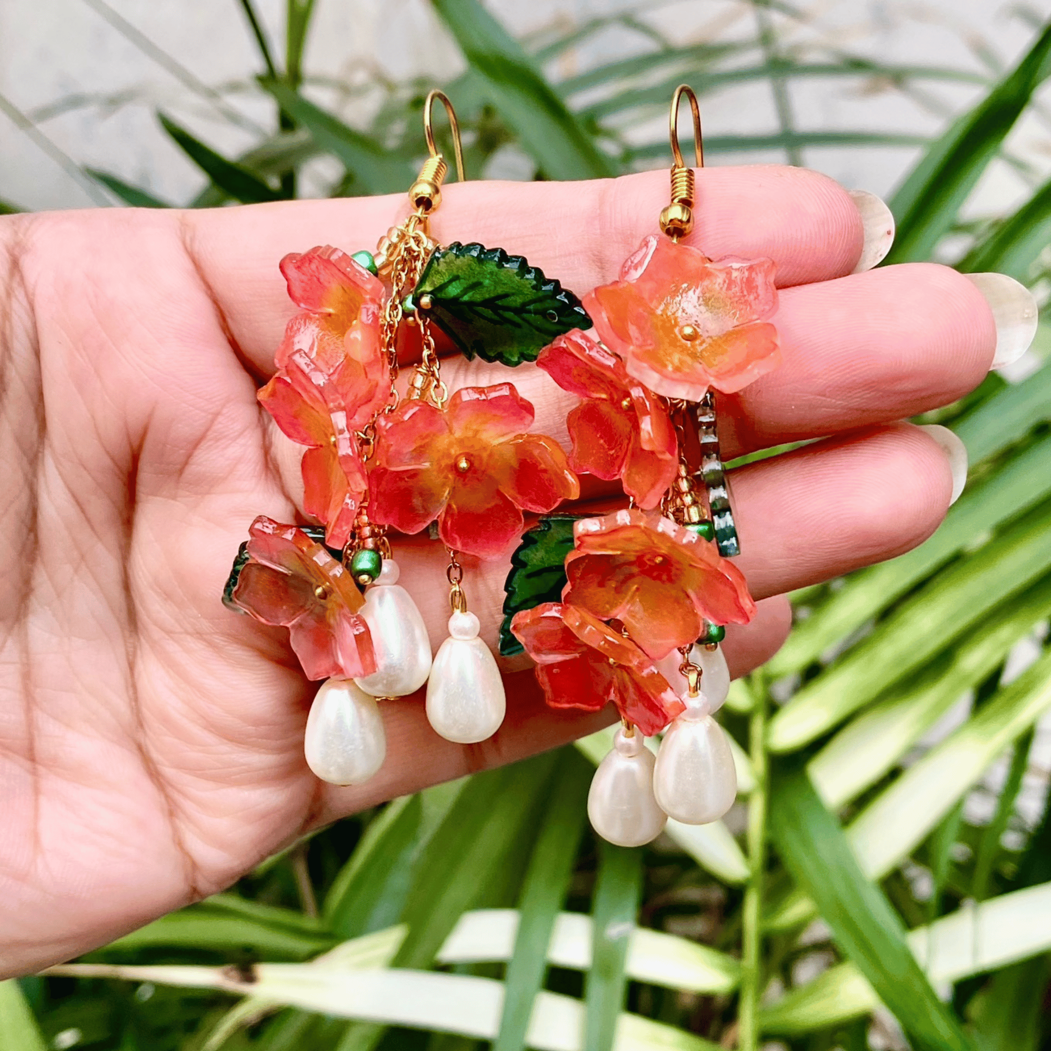 Pink blossom with pearls