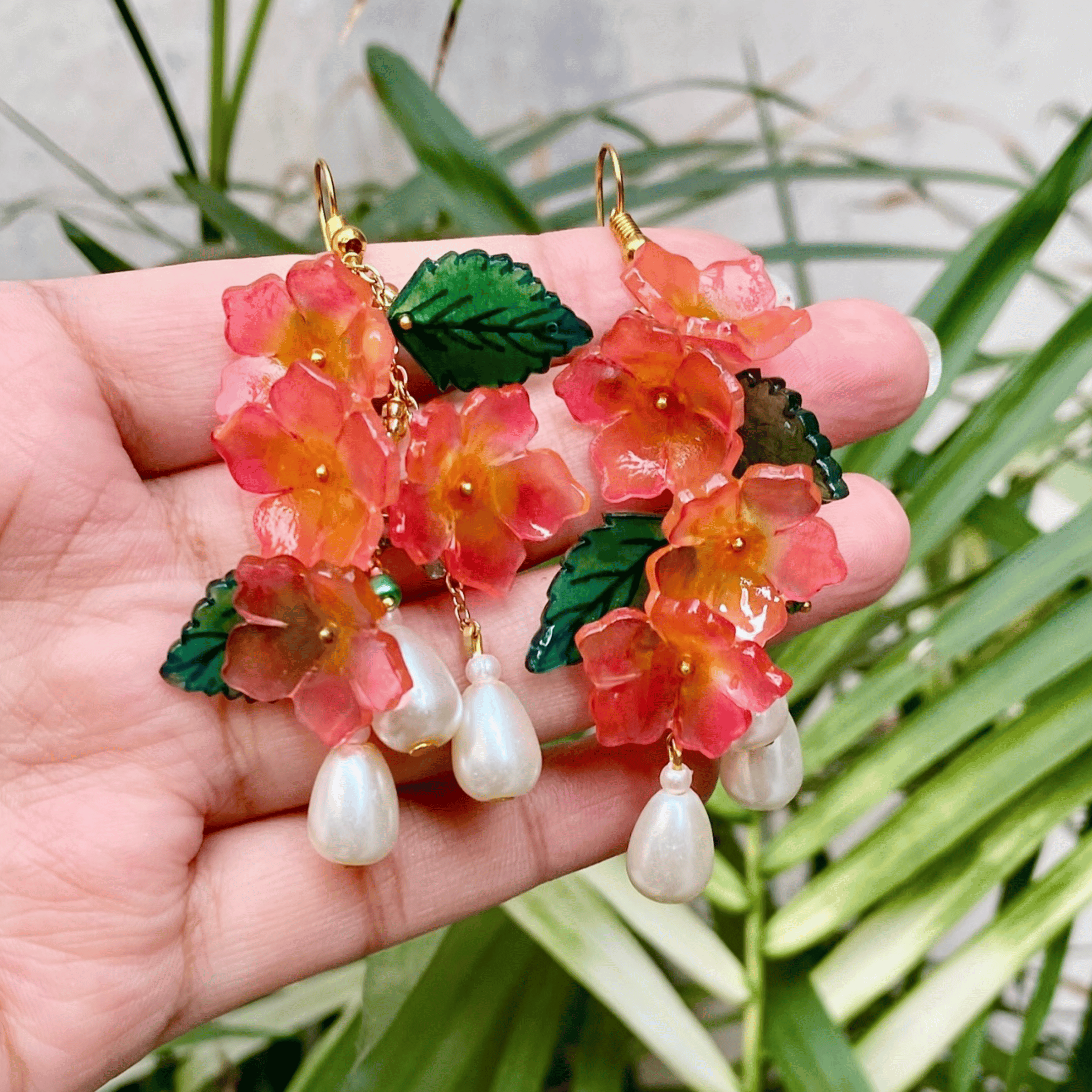 Pink blossom with pearls