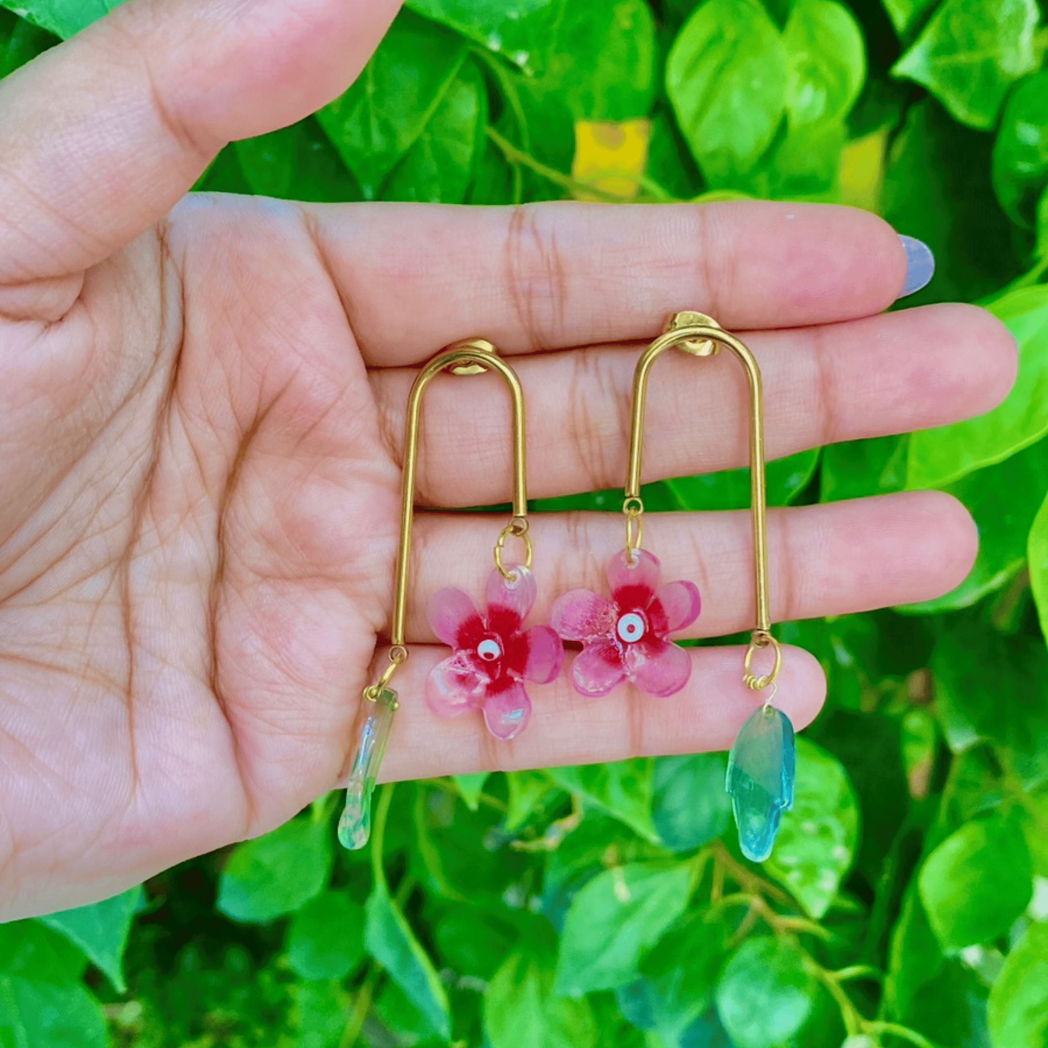 Hook flowers earrings