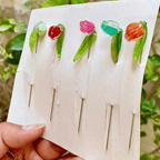 Big hijab pins with Lilly flower and leave