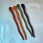 Wooden hair bun stick
