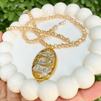 Double sided sketch and calligraphy pendent