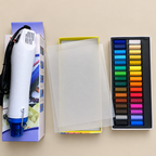 Jewelry making starter kit with heat gun, shrink plastic sheets, and ten random colour options