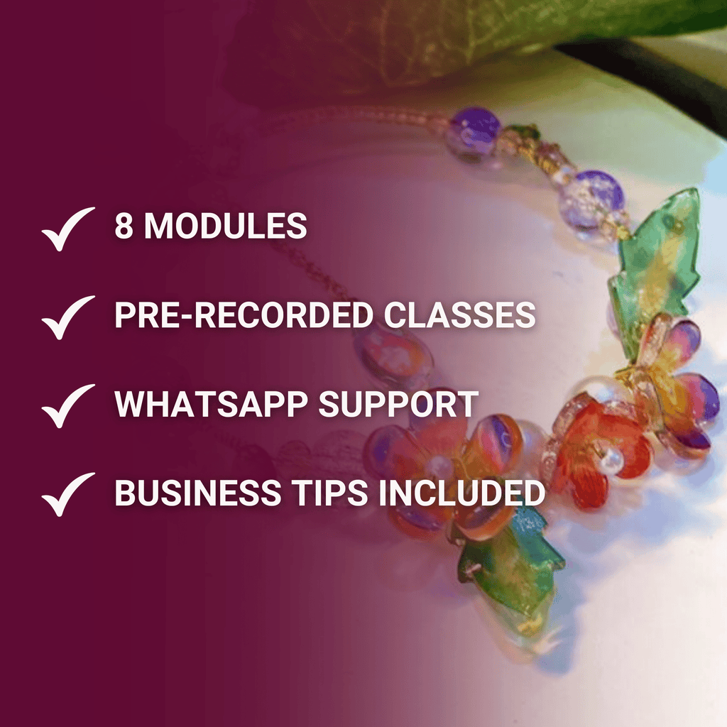 Online jewelry making course teaching shrink plastic and resin techniques