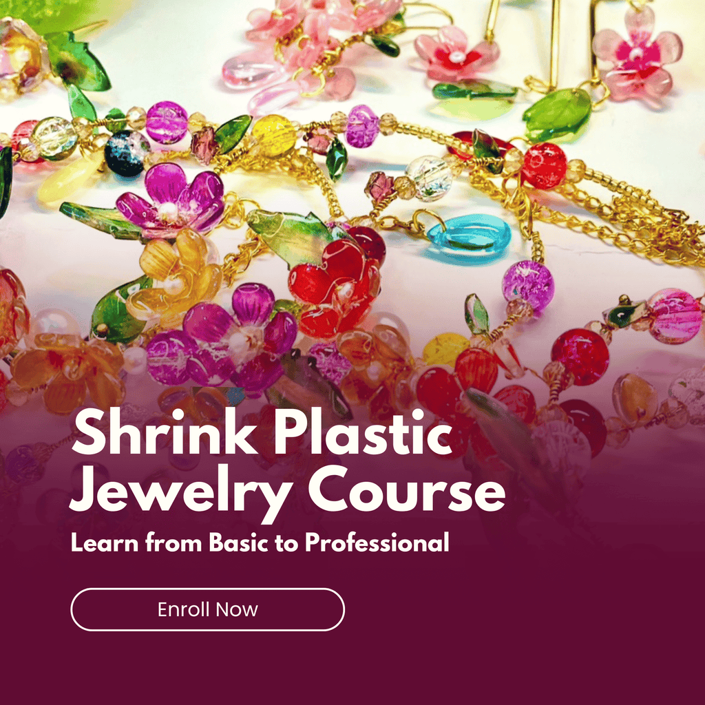 Shrink plastic and resin jewelry course for beginners by Soz by tahoor