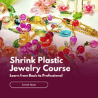 Shrink plastic and resin jewelry course for beginners by Soz by tahoor